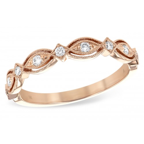 Jonc or rose 14kt avec accent de diamant 